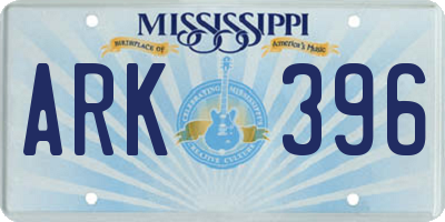 MS license plate ARK396