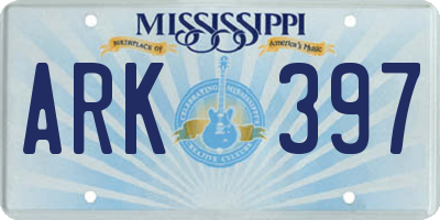 MS license plate ARK397