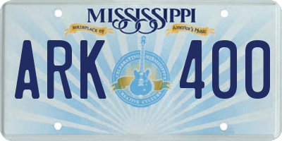 MS license plate ARK400