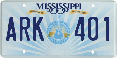 MS license plate ARK401