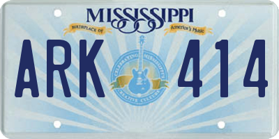 MS license plate ARK414