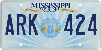 MS license plate ARK424
