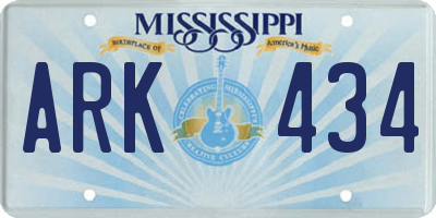 MS license plate ARK434