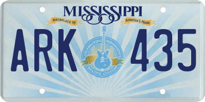 MS license plate ARK435