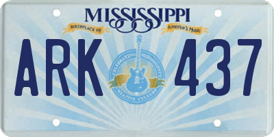MS license plate ARK437