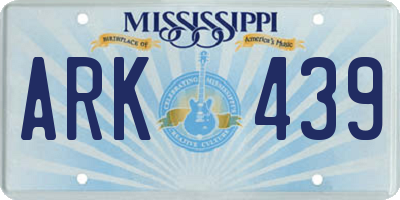 MS license plate ARK439