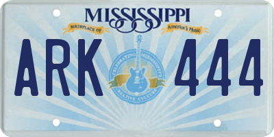 MS license plate ARK444