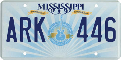 MS license plate ARK446