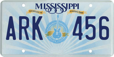 MS license plate ARK456