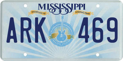 MS license plate ARK469
