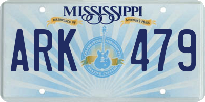 MS license plate ARK479