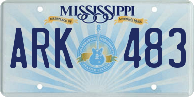 MS license plate ARK483