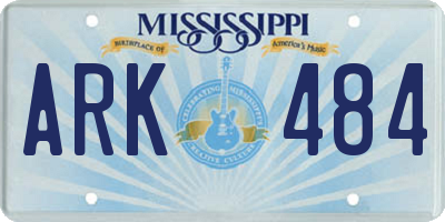 MS license plate ARK484