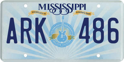 MS license plate ARK486
