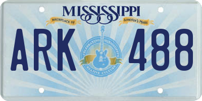MS license plate ARK488