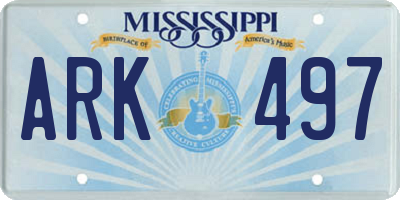 MS license plate ARK497