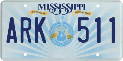 MS license plate ARK511
