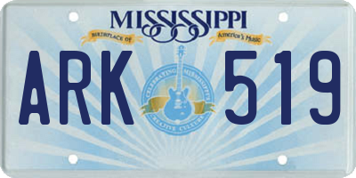 MS license plate ARK519