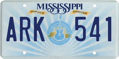 MS license plate ARK541
