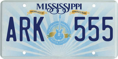 MS license plate ARK555