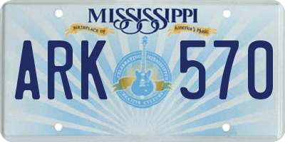 MS license plate ARK570
