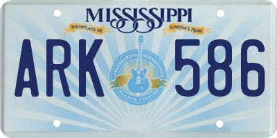 MS license plate ARK586