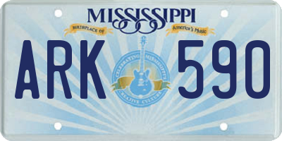 MS license plate ARK590