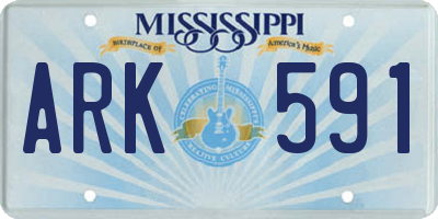 MS license plate ARK591