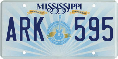 MS license plate ARK595