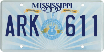 MS license plate ARK611