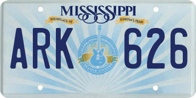 MS license plate ARK626