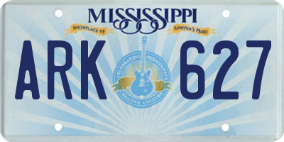 MS license plate ARK627