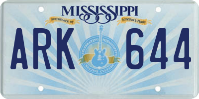 MS license plate ARK644