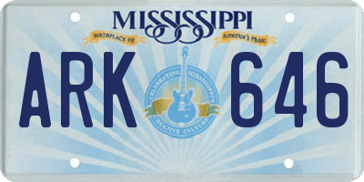 MS license plate ARK646
