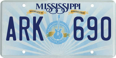 MS license plate ARK690