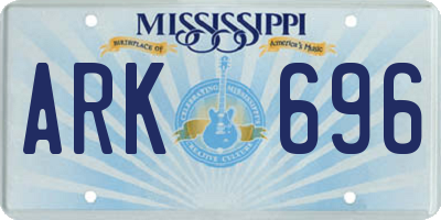 MS license plate ARK696