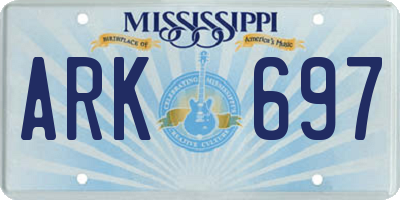 MS license plate ARK697