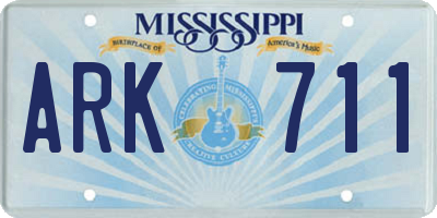 MS license plate ARK711