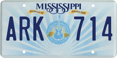MS license plate ARK714