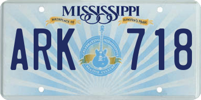MS license plate ARK718