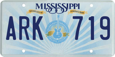 MS license plate ARK719