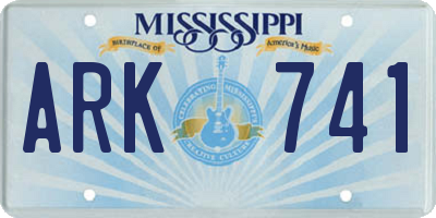 MS license plate ARK741
