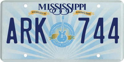 MS license plate ARK744