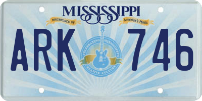 MS license plate ARK746