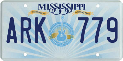 MS license plate ARK779