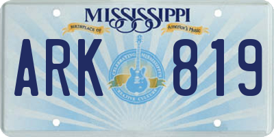 MS license plate ARK819