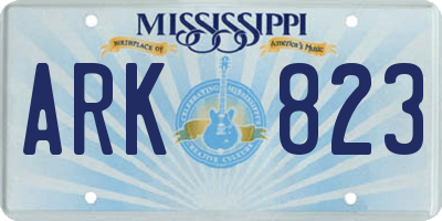 MS license plate ARK823