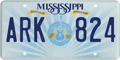 MS license plate ARK824