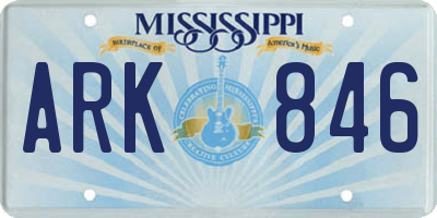 MS license plate ARK846