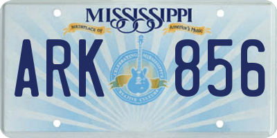 MS license plate ARK856